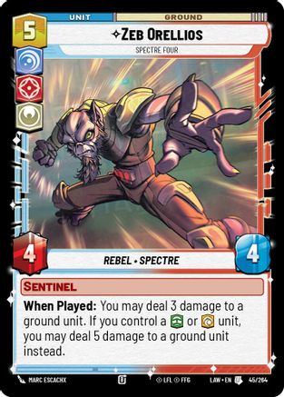 Image of Zeb Orellios - Spectre Four (45/264) - A Lawless Time