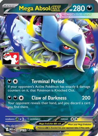 Image of Mega Absol ex 086/132  - Holofoil Prize Pack Series Cards - Double Rare