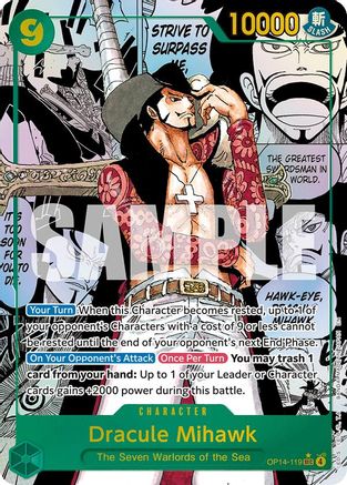 Image of Dracule Mihawk (Manga) (OP14-119) - The Azure Sea's Seven Foil