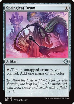 Image of Springleaf Drum (ECL-260) - Lorwyn Eclipsed Foil