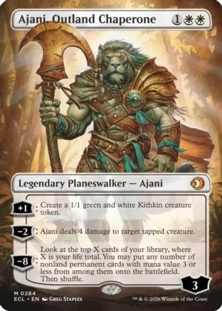 Image of Ajani, Outland Chaperone (Borderless) (ECL-284) - Lorwyn Eclipsed Foil
