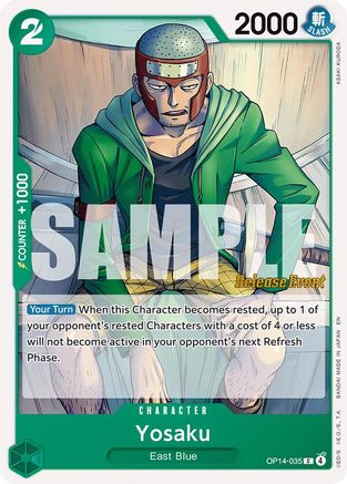 Image of Yosaku (OP14-035) - The Azure Sea's Seven Release Event Cards