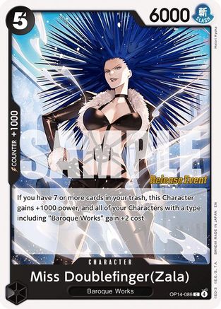 Image of Miss Doublefinger(Zala) (OP14-086) - The Azure Sea's Seven Release Event Cards