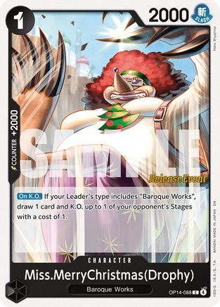 Image of Miss.MerryChristmas(Drophy) (OP14-088) - The Azure Sea's Seven Release Event Cards