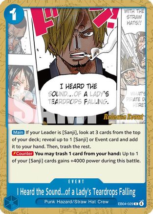 Image of I Heard the Sound...of a Lady's Teardrops Falling (EB04-029) - The Azure Sea's Seven Release Event Cards