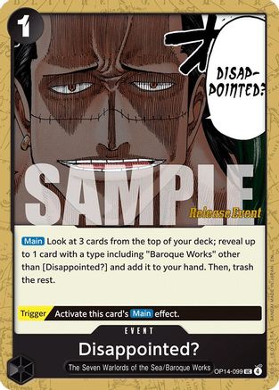 Image of Disappointed? (OP14-099) - The Azure Sea's Seven Release Event Cards