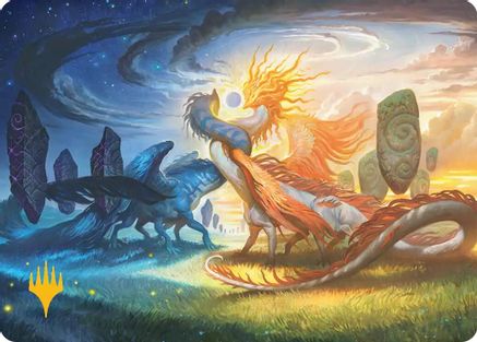Image of Celestial Reunion Art Card (Gold-Stamped Planeswalker Symbol) (ASECL-019) - Art Series: Lorwyn Eclipsed