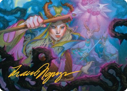 Image of Stoic Grove-Guide Art Card (Gold-Stamped Signature) (ASECL-025) - Art Series: Lorwyn Eclipsed