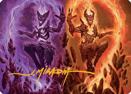 Image of Fire Covenant Art Card (Gold-Stamped Signature) (ASECL-052) - Art Series: Lorwyn Eclipsed