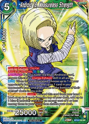 Image of Android 18, Measureless Strength (Ultra-Bout Series Tournament Pack Vol.1) (BT18-144) - Tournament Promotion Cards
