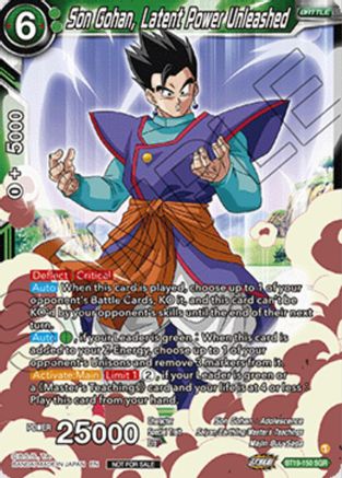 Image of Son Gohan, Latent Power Unleashed (Ultra-Bout Series Tournament Pack Vol.1) (BT19-150) - Tournament Promotion Cards