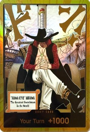 Image of DON!! Card (Dracule Mihawk) (Gold) - The Azure Sea's Seven Foil