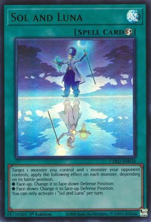 Image of Sol and Luna (CH02-EN036) - THE CHRONICLES DECK: Spirit Charmers (All-Foil Edition) 1st Edition