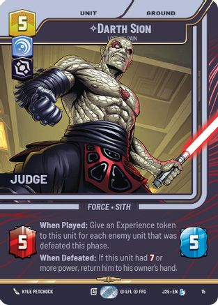 Image of Darth Sion - Lord of Pain (15) - Judge Promos Foil