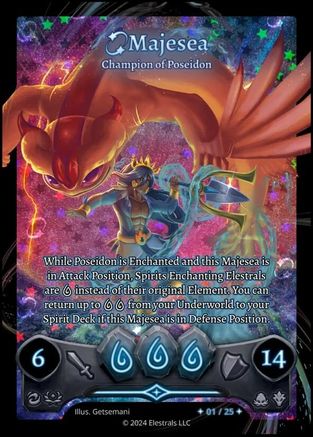 Image of Majesea - Champion of Poseidon (Serialized) (/25) - Divine Champions Firestorm Holo