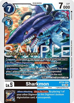 Image of Sharkmon (BT24-059) - Time Stranger Release Event Cards