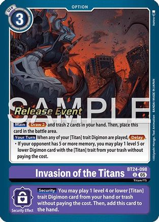 Image of Invasion of the Titans (BT24-098) - Time Stranger Release Event Cards Foil