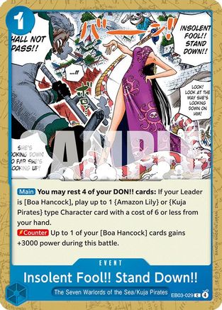 Image of Insolent Fool!! Stand Down!! (EB03-029) - Extra Booster: One Piece Heroines Edition