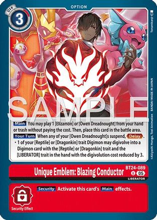 Image of Unique Emblem: Blazing Conductor (BT24-089) - Time Stranger