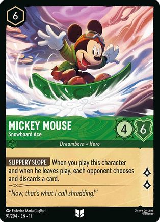 Image of Mickey Mouse - Snowboard Ace (91/204) - Winterspell Cold Foil