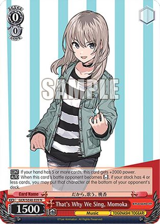 Image of That's Why We Sing, Momoka (GCR/SE48-E09 N) - Girls Band Cry Premium Booster