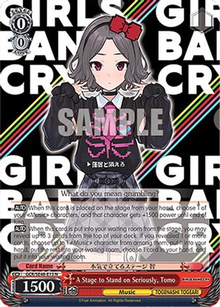 Image of A Stage to Stand on Seriously, Tomo (GCR/SE48-E13 N) - Girls Band Cry Premium Booster