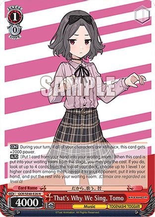 Image of That's Why We Sing, Tomo (GCR/SE48-E26 N) - Girls Band Cry Premium Booster