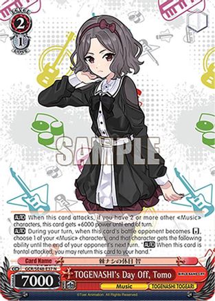 Image of TOGENASHI's Day Off, Tomo (GCR/SE48-E37 N) - Girls Band Cry Premium Booster