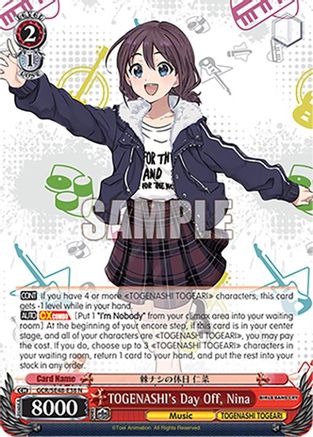 Image of TOGENASHI's Day Off, Nina (GCR/SE48-E38 N) - Girls Band Cry Premium Booster