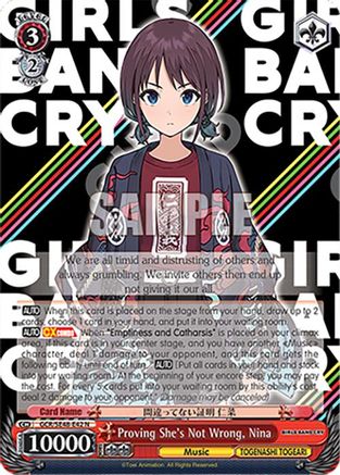Image of Proving She's Not Wrong, Nina (GCR/SE48-E42 N) - Girls Band Cry Premium Booster