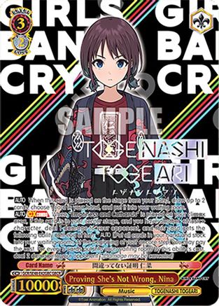 Image of Proving She's Not Wrong, Nina (GBCR) (GCR/SE48-E42GBC GBCR) - Girls Band Cry Premium Booster