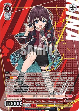 Image of Proving She's Not Wrong, Nina (SP) (GCR/SE48-E42SP SP) - Girls Band Cry Premium Booster