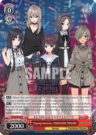 Image of Staying Incorrect, TOGENASHI TOGEARI (PR+) (GCR/SE48-PE01EX PR+) - Girls Band Cry Premium Booster