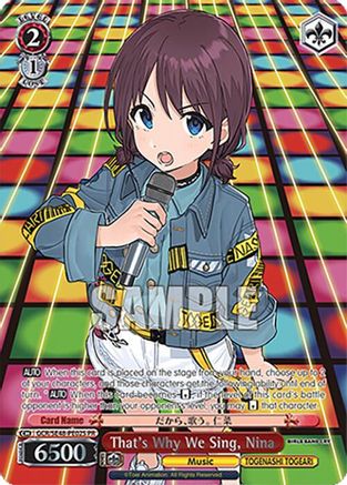 Image of That's Why We Sing, Nina (Foil) (GCR/SE48-PE02S PR) - Girls Band Cry Premium Booster