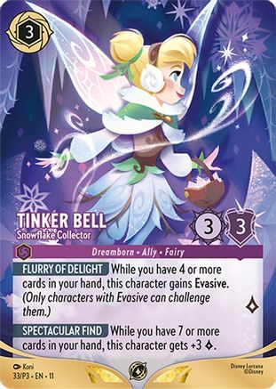 Image of Tinker Bell - Snowflake Collector (Store Championship Participant) (33) - Disney Lorcana Promo Cards