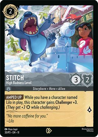 Image of Stitch - High Badness Level (35) - Disney Lorcana Promo Cards Cold Foil