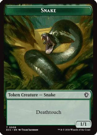 Image of Snake // Scarecrow Double-Sided Token (ECC-8 // 11) - Commander: Lorwyn Eclipsed