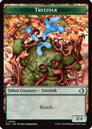 Image of Treefolk // Goblin Double-Sided Token (ECL-3 // 6) - Lorwyn Eclipsed Foil