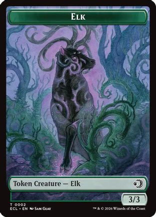 Image of Elk // Emblem - Oko, Shadowmoor Scion Double-Sided Token (ECL-2 // 12) - Lorwyn Eclipsed Foil