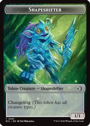 Image of Shapeshifter // Merfolk Double-Sided Token (ECL-1 // 8) - Lorwyn Eclipsed Foil