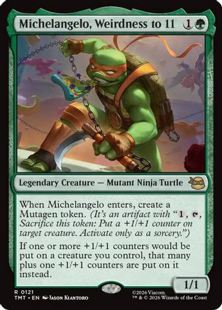 Image of Michelangelo, Weirdness to 11 (TMT-121) - Teenage Mutant Ninja Turtles Foil