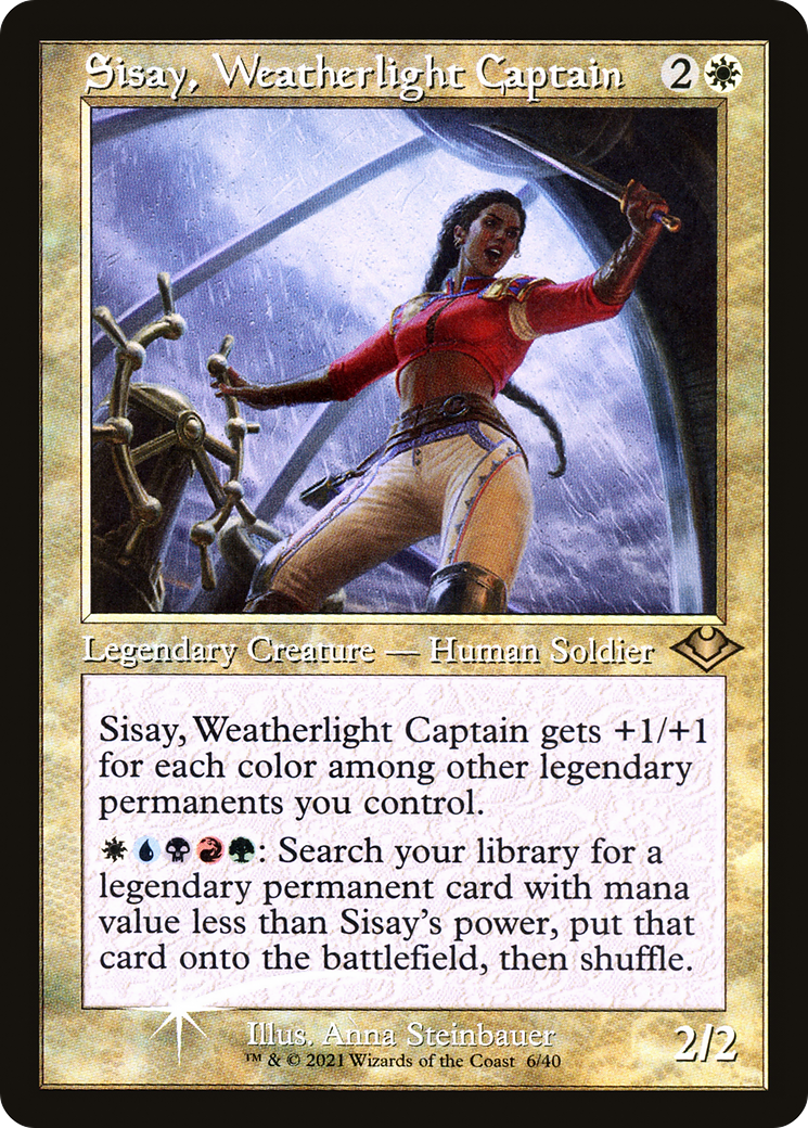 Image of Sisay, Weatherlight Captain (Retro Frame) (MH1-006) - Modern Horizons 1 Timeshifts Etched Foil