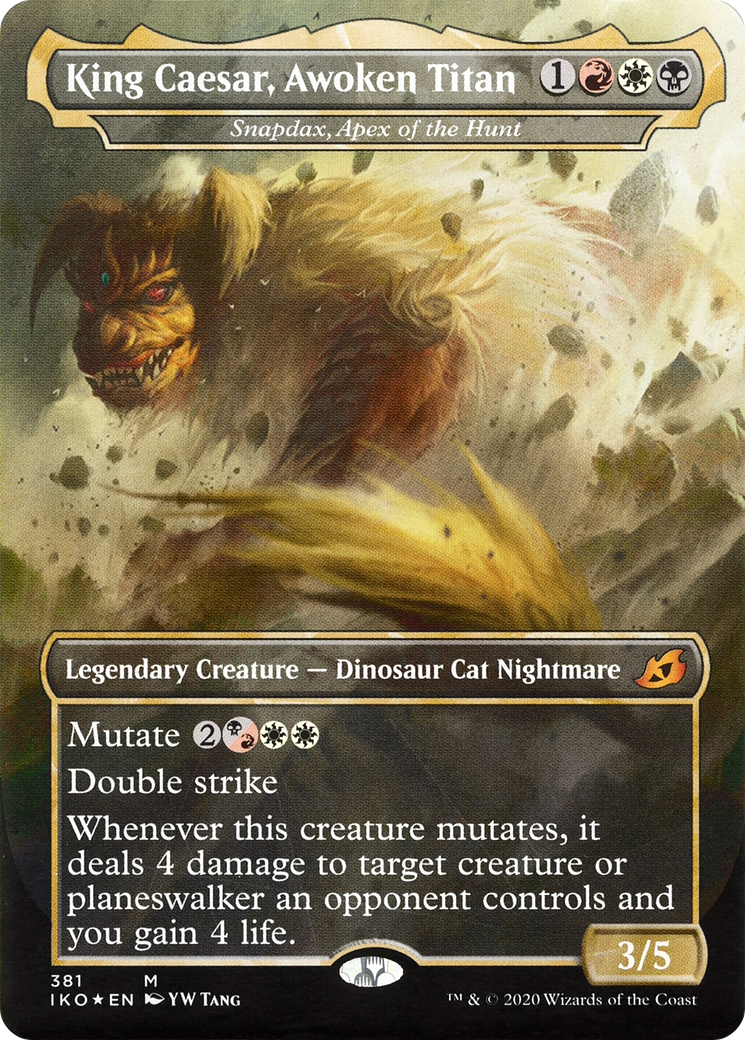 Image of King Caesar, Awoken Titan - Snapdax, Apex of the Hunt (IKO-381) - Ikoria: Lair of Behemoths / King Caesar, Awoken Titan (Borderless) Foil