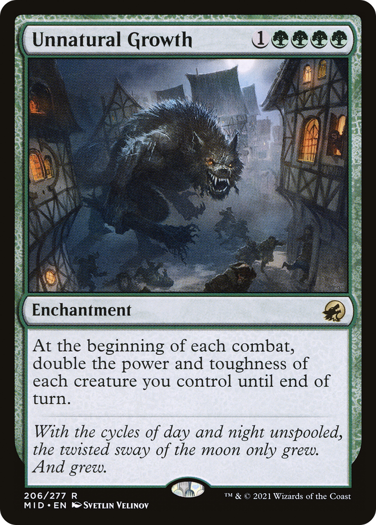 Image of Unnatural Growth (MID-206) - Innistrad: Midnight Hunt Foil