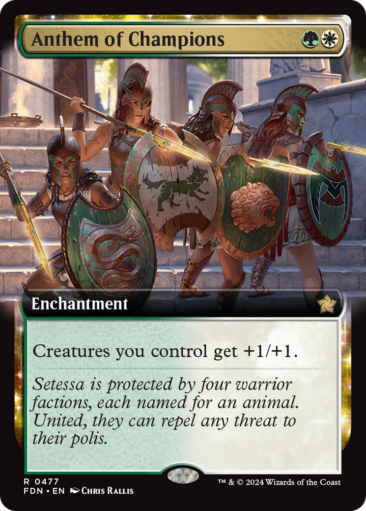Image of Anthem of Champions (Extended Art) (FDN-477) - Foundations: (enchantment, Extended Art) Foil
