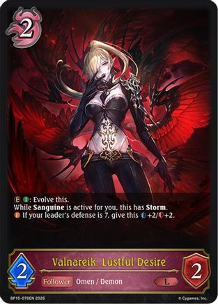 Image of Valnareik, Lustful Desire (BP15-076EN) - BP15 Trial of the Omens