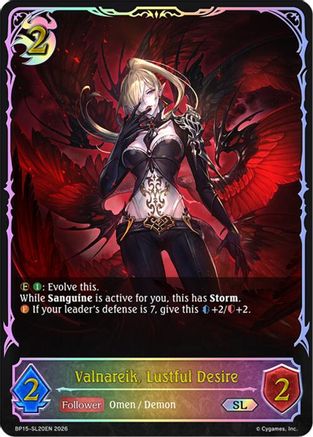 Image of Valnareik, Lustful Desire (SL) (BP15-SL20EN) - BP15 Trial of the Omens