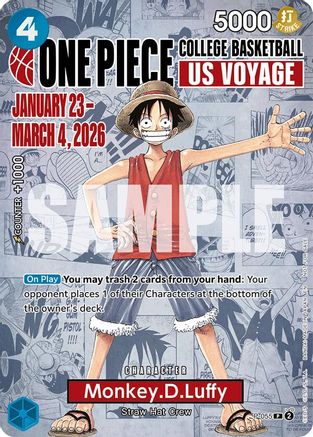 Image of Monkey.D.Luffy (055) (College Basketball US Voyage) (P-055) - One Piece Promotion Cards Foil