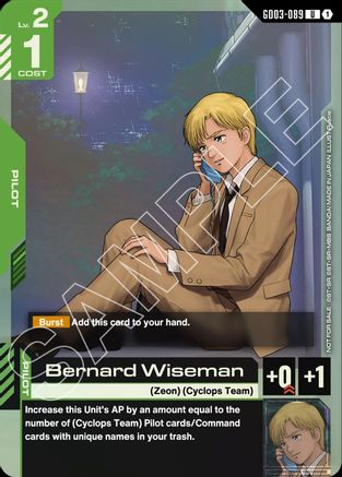 Image of Bernard Wiseman (GD03 Release Event) (GD03-089) - Gundam Promotional Cards Holofoil