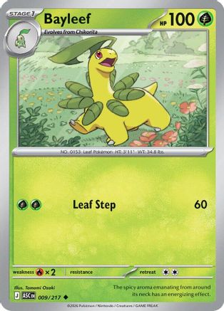 Image of Bayleef 009  - Reverse Holofoil ME Ascended Heroes - Uncommon